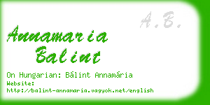 annamaria balint business card