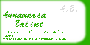 annamaria balint business card